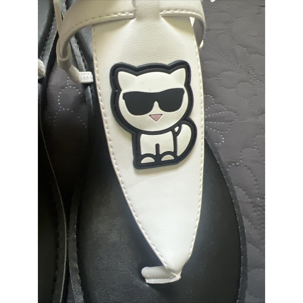 Karl Lagerfeld Paris Women’s Sandals US 11M EUR 42 UK 8.5Black/White NWOB Summer - Picture 8 of 10